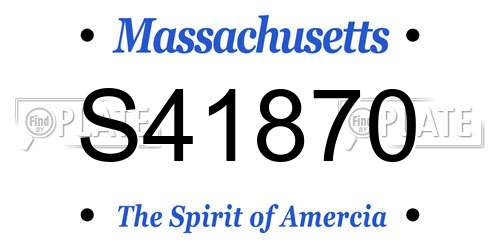 S41870 Massachusetts License Plate