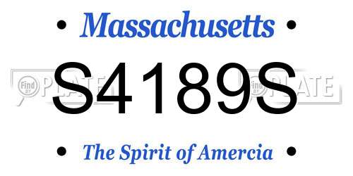 S4189S Massachusetts License Plate