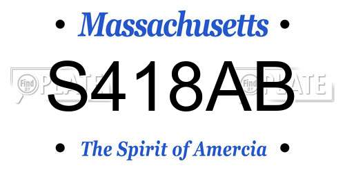 S418AB Massachusetts License Plate