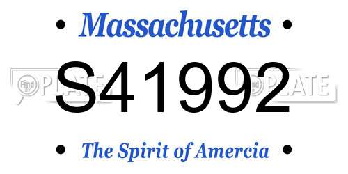 S41992 Massachusetts License Plate