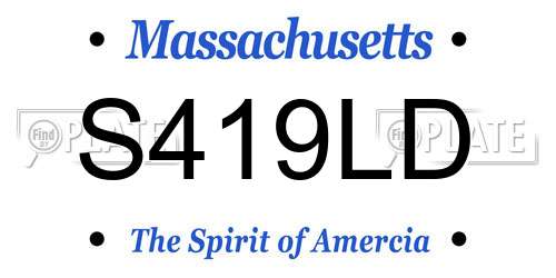 S419LD Massachusetts License Plate