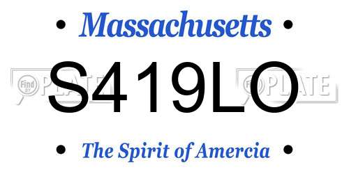S419LO Massachusetts License Plate