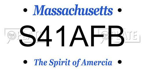 S41AFB Massachusetts License Plate