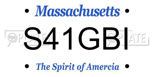 S41GBI Massachusetts License Plate