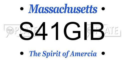 S41GIB Massachusetts License Plate