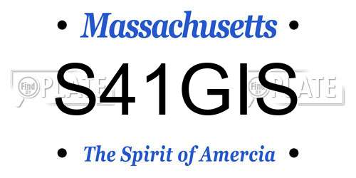 S41GIS Massachusetts License Plate