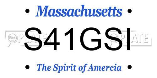 S41GSI Massachusetts License Plate