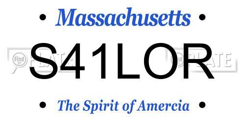 S41LOR Massachusetts License Plate