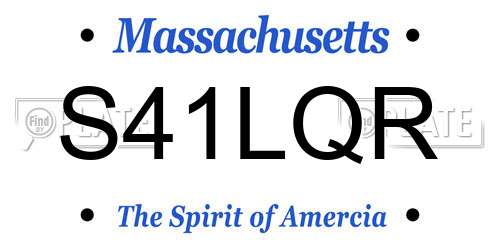 S41LQR Massachusetts License Plate