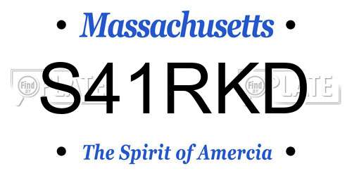 S41RKD Massachusetts License Plate