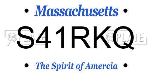 S41RKQ Massachusetts License Plate