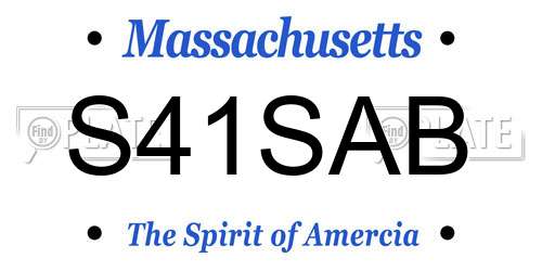 S41SAB Massachusetts License Plate