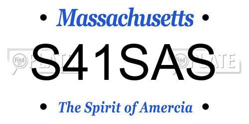 S41SAS Massachusetts License Plate