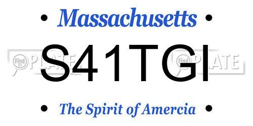 S41TGI Massachusetts License Plate