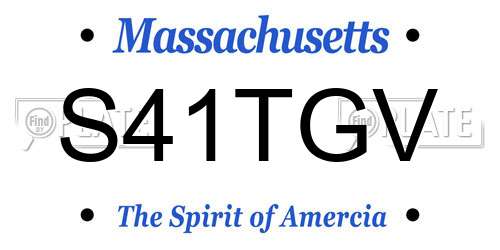 S41TGV Massachusetts License Plate