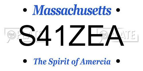 S41ZEA Massachusetts License Plate