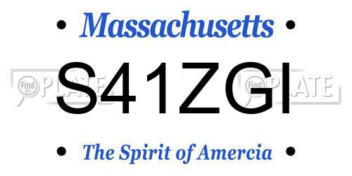 S41ZGI Massachusetts License Plate