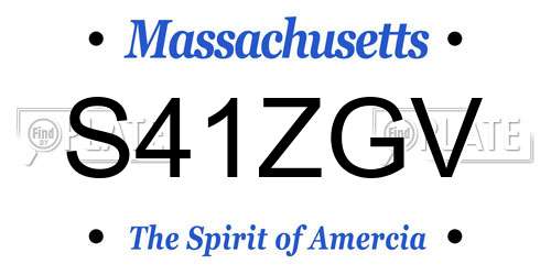 S41ZGV Massachusetts License Plate