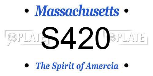 S420 Massachusetts License Plate