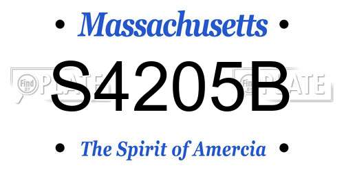 S4205B Massachusetts License Plate