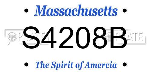 S4208B Massachusetts License Plate