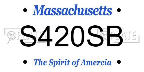 S420SB Massachusetts License Plate
