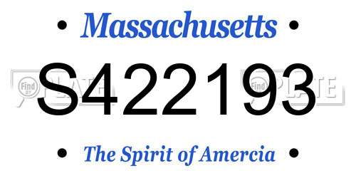 S422193 Massachusetts License Plate