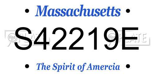S42219E Massachusetts License Plate