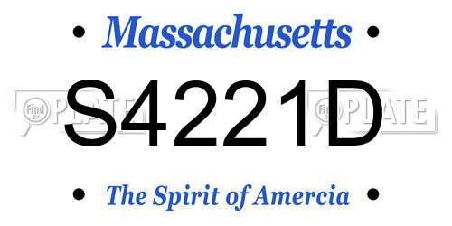 S4221D Massachusetts License Plate
