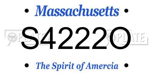 S4222O Massachusetts License Plate