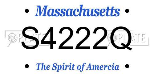 S4222Q Massachusetts License Plate