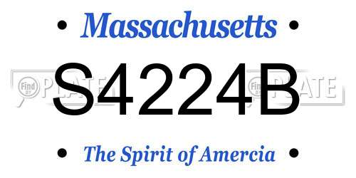 S4224B Massachusetts License Plate