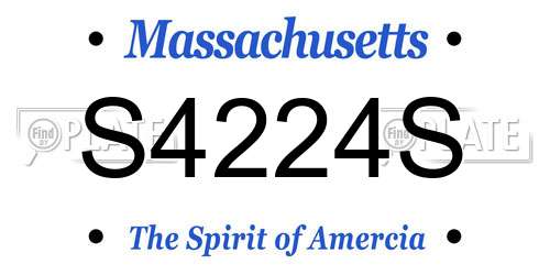 S4224S Massachusetts License Plate
