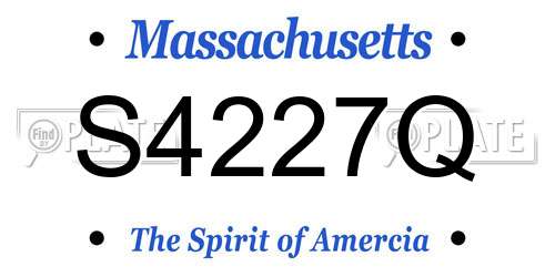 S4227Q Massachusetts License Plate