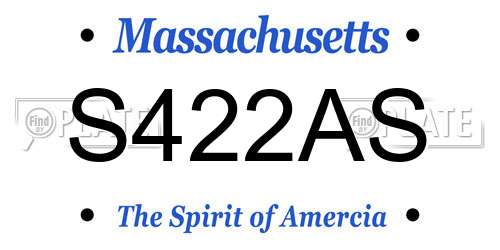S422AS Massachusetts License Plate
