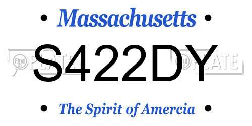 S422DY Massachusetts License Plate
