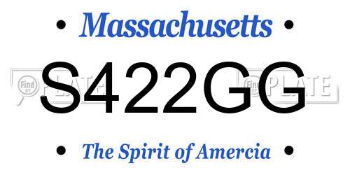 S422GG Massachusetts License Plate