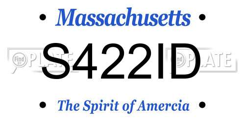 S422ID Massachusetts License Plate
