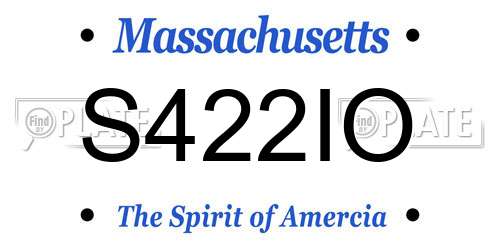 S422IO Massachusetts License Plate