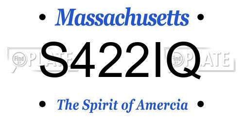 S422IQ Massachusetts License Plate