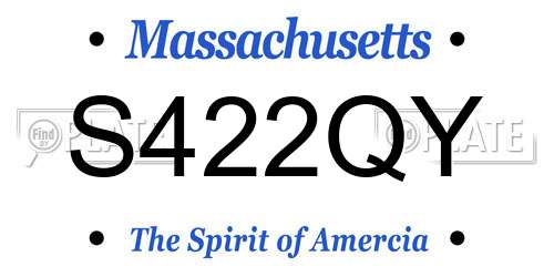 S422QY Massachusetts License Plate