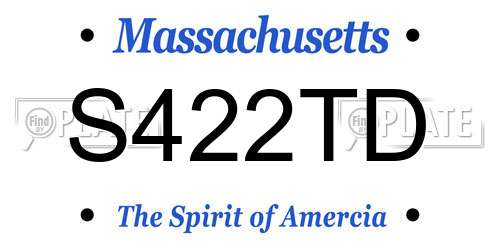 S422TD Massachusetts License Plate
