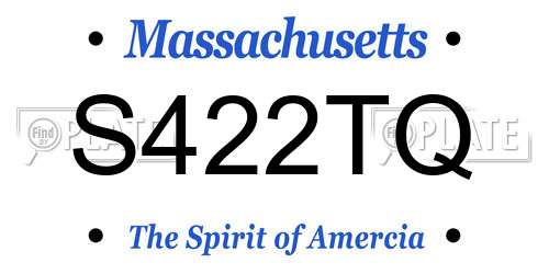 S422TQ Massachusetts License Plate