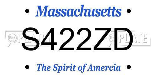 S422ZD Massachusetts License Plate