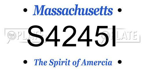 S4245I Massachusetts License Plate