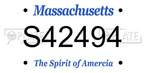S42494 Massachusetts License Plate