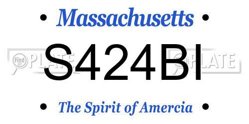 S424BI Massachusetts License Plate
