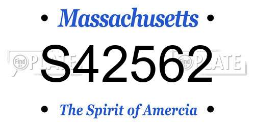 S42562 Massachusetts License Plate