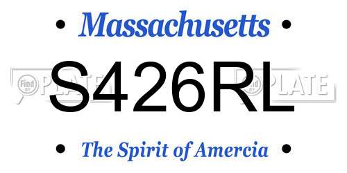 S426RL Massachusetts License Plate