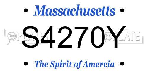 S4270Y Massachusetts License Plate